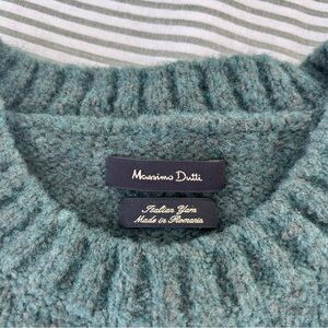 Massimo Dutti Teal Cowl Neck Sweater